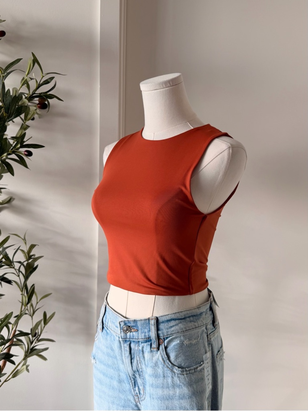 House of Harlow 1960 Burnt Orange Sleeveless Top